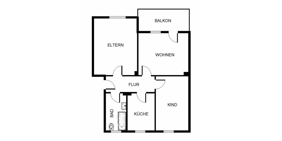 Erdgeschoßwohnung Gelsenkirchen Gelsenkirchen-Nord - 3 Zimmer, 57 m&sup2;, 429&euro; | Angebot:26147134