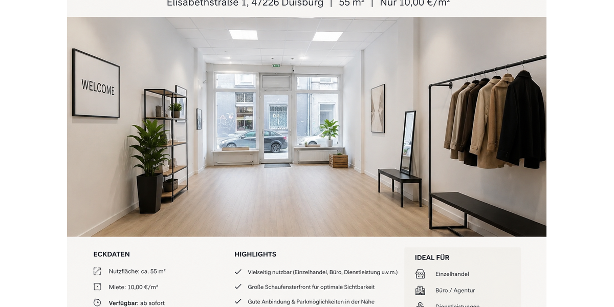 Gewerbeobjekt Duisburg Hochemmerich - 500&euro; | Angebot:27425144