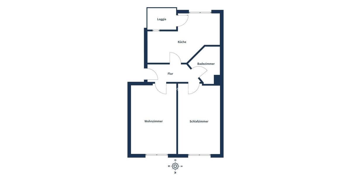 Sofort bezugsfrei: Charmante Erdgeschosswohnung mit Loggia und Gartenmitbenutzung 2 zimmer