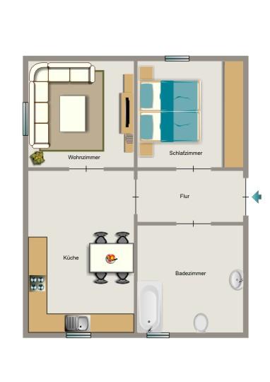 Etagenwohnung Marl - 2.5 Zimmer, 46 m&sup2;, 320&euro; | Angebot:26334955