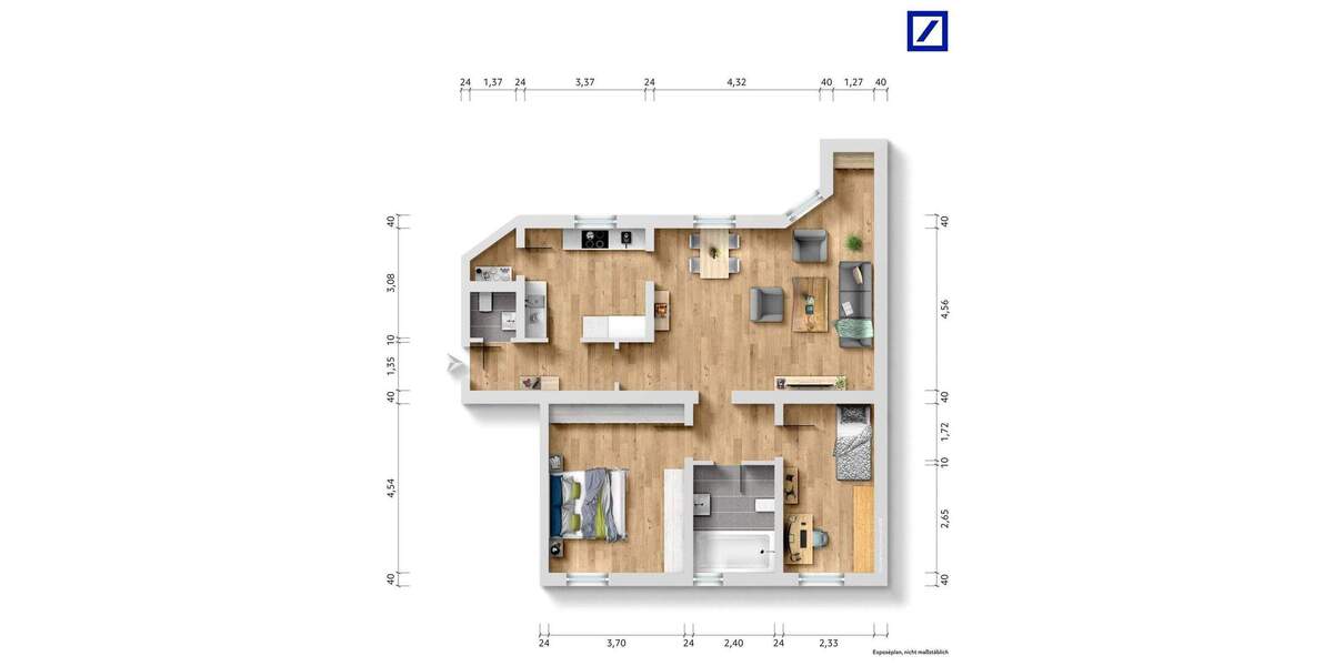Etagenwohnung Essen Altenessen-Süd - 3 Zimmer, 88 m&sup2;, 140.000&euro; | Angebot:24390108