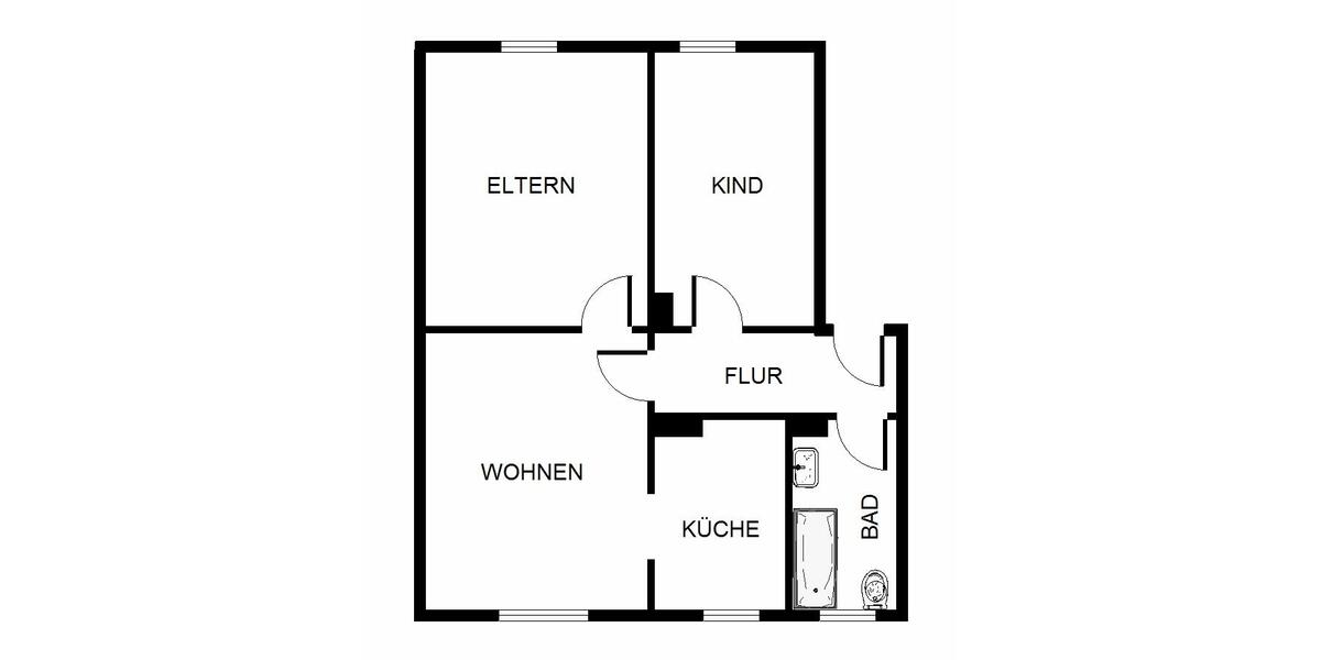 Etagenwohnung Gelsenkirchen Gelsenkirchen-Nord - 3 Zimmer, 54 m&sup2;, 339&euro; | Angebot:26147120