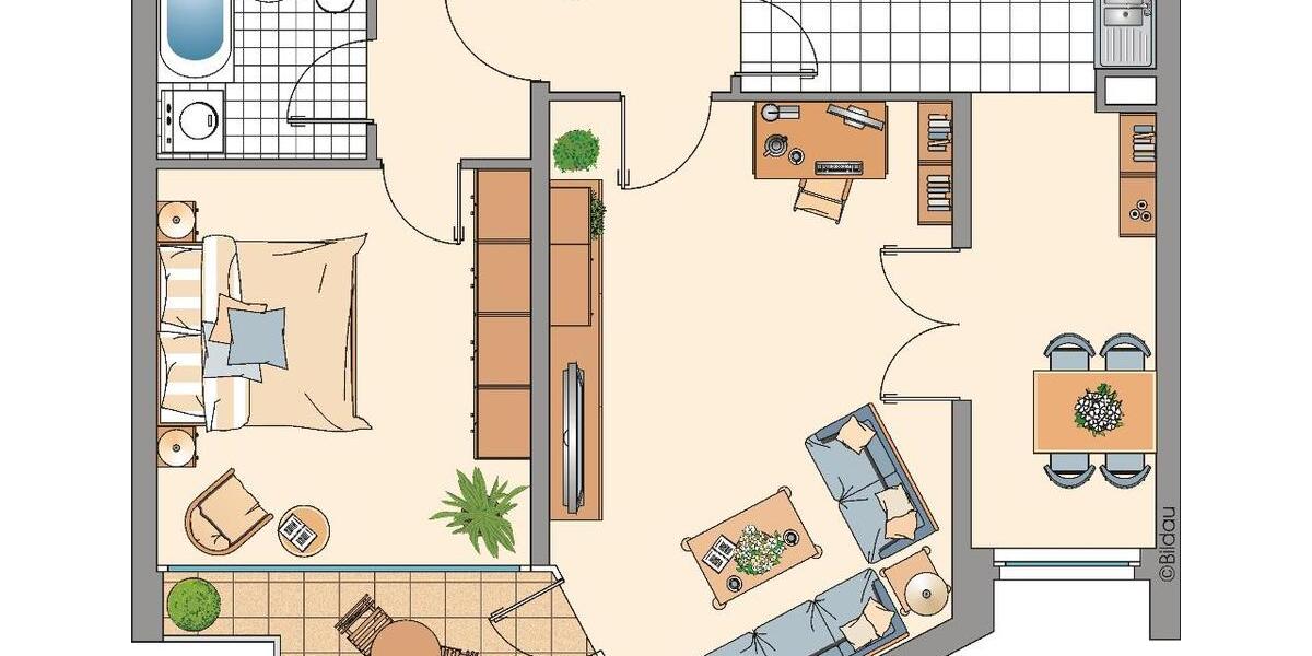 Etagenwohnung Ratingen Tiefenbroich - 2 Zimmer, 65 m&sup2;, 709&euro; | Angebot:24983370