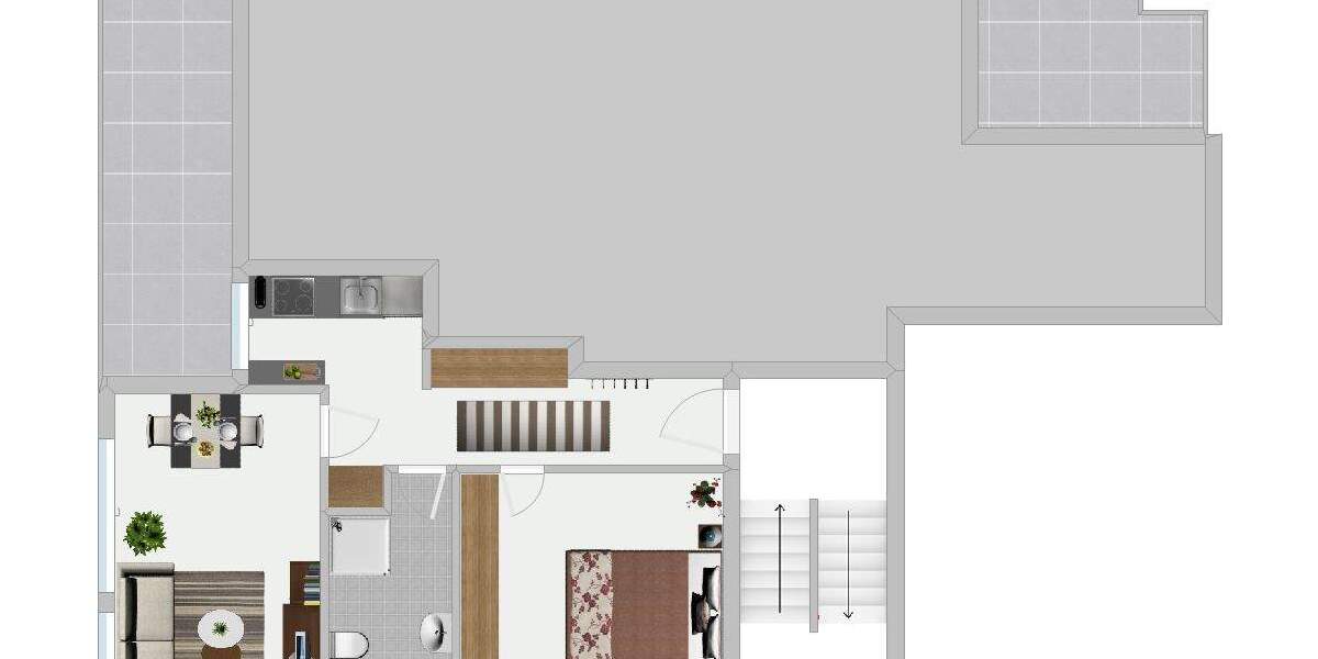 Etagenwohnung Essen Bredeney - 2 Zimmer, 52 m&sup2;, 240.000&euro; | Angebot:23367619