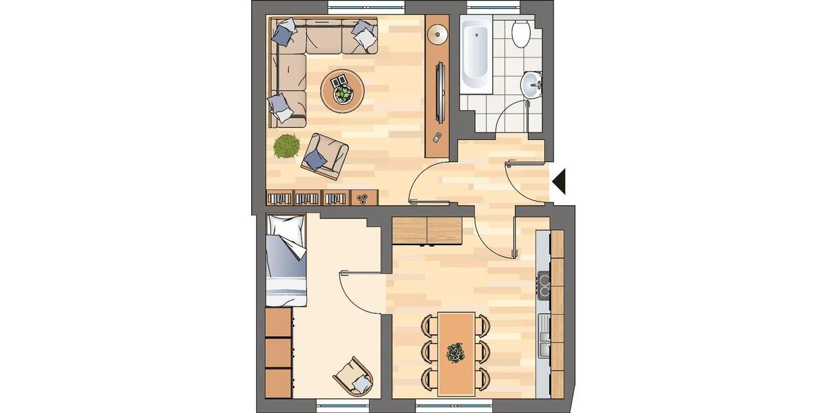 Etagenwohnung Castrop-Rauxel Bladenhorst - 2.5 Zimmer, 54 m&sup2;, 449&euro; | Angebot:25449365