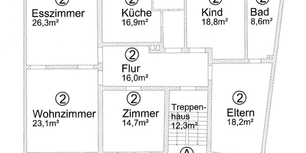 Etagenwohnung Dortmund Mitte - 5 Zimmer, 148 m&sup2;, 484.000&euro; | Angebot:26319152