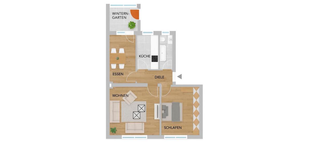 Erdgeschoßwohnung Essen Stadtbezirk IV - 3.5 Zimmer, 61 m&sup2;, 210.000&euro; | Angebot:25127314