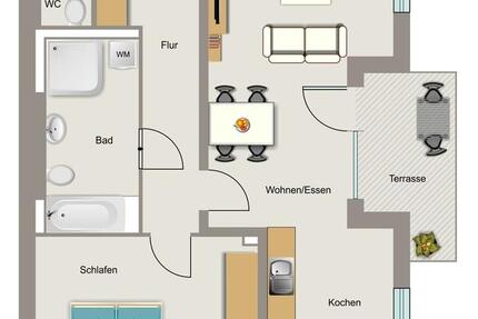 Wohnung Bochum Wiemelhausen - 2 Zimmer, 76 m&sup2;, 1.023&euro; | Angebot:26139259