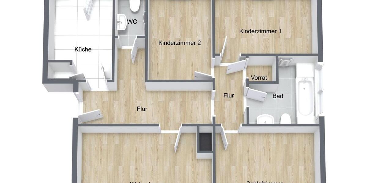 Etagenwohnung Castrop-Rauxel Deinighausen - 4 Zimmer, 93 m&sup2;, 790&euro; | Angebot:26382803