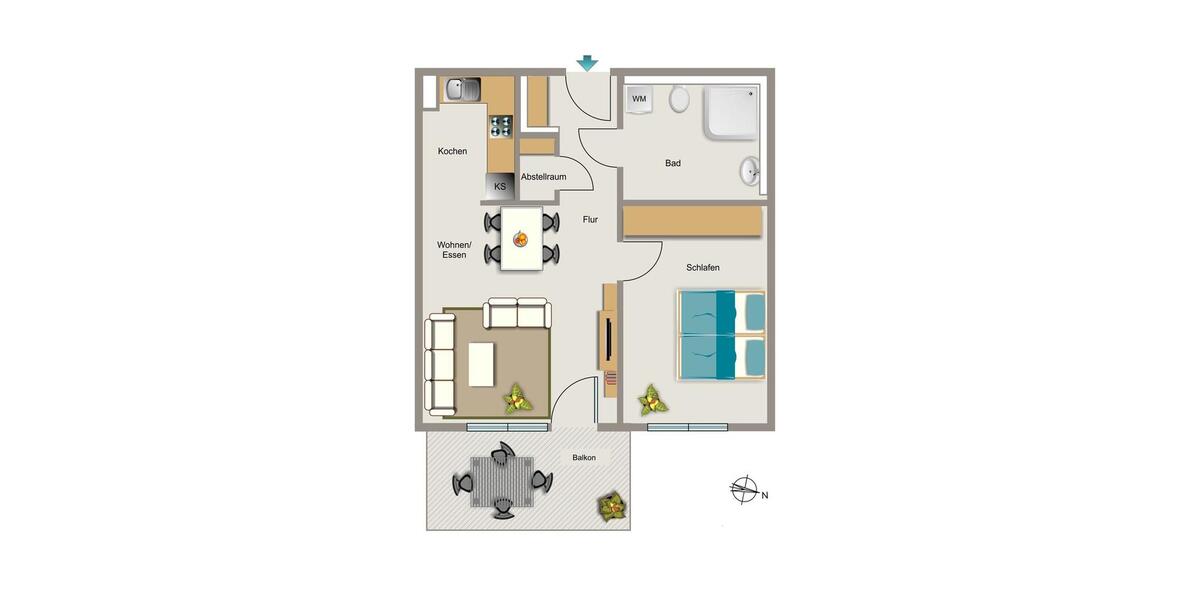 Etagenwohnung Bochum Bochum-Nord - 2 Zimmer, 57 m&sup2;, 753&euro; | Angebot:25209214