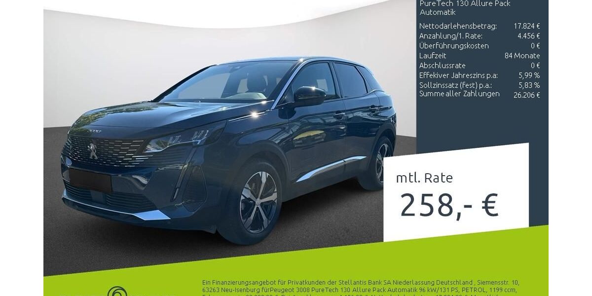 Peugeot 3008 32.606 km 21.580 € Dortmund 44263